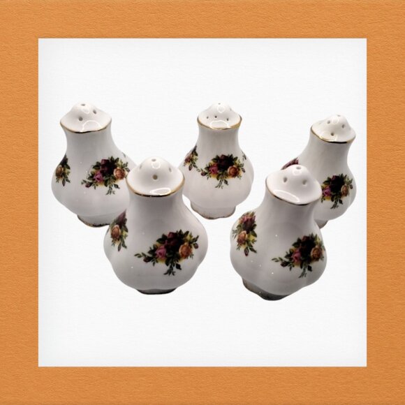 Old Country Roses Salt & Pepper Shakers Set of 5 - Vintage Royal Albert - Picture 6 of 8